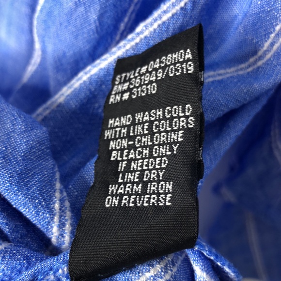 Alyx Layered Bell Sleeve Blue White Stripe Blouse - Picture 7 of 7